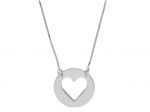 White gold heart necklace k9 (code S248731)